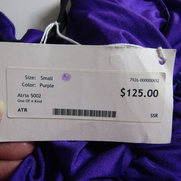 VTG 90s Y2K Halter Ruched BODYCON Club Revenge DISCO Purple Dress XS - Picture 9 of 10